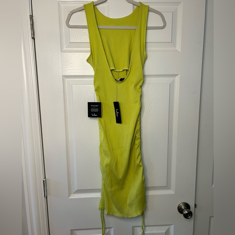Lulu's Vibrant Lime Green Dress - Picture 5 of 9